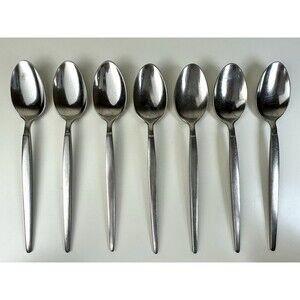 Stanley Roberts MCM Astro Spoons Teaspoons Flatware Stainless Steel Lot of 7